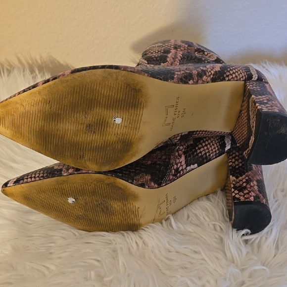 Pink and Black Ankle Booties with Chunky Heel - Picture 11 of 11